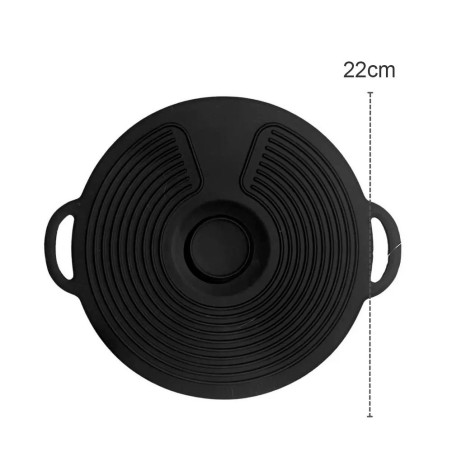 Tampa De Panela Em Silicone Com Vedação Pegador E Alça 22cm