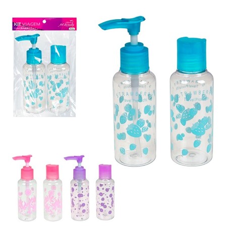 Kit Frascos De Viagem 2 Peças Plástico Transparente 100ml