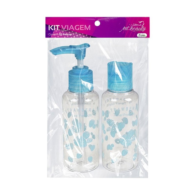 Kit Frascos De Viagem 2 Peças Plástico Transparente 100ml