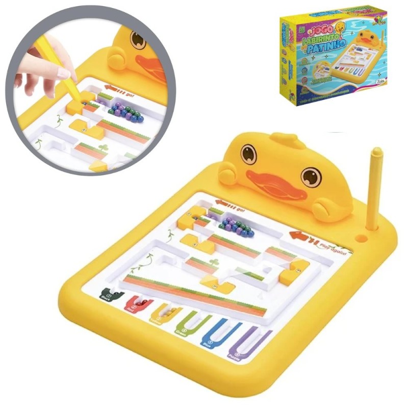 Jogo Labirinto Patinho Magnético Educativo Infantil Com Caneta