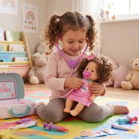 Boneca Ditinha Médica Com 2 Acessórios Em Vinil Brinquedo Infantil 2