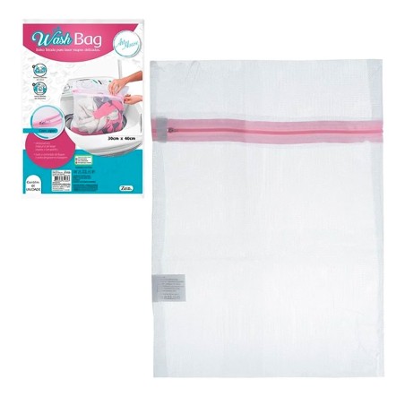Saco Telado Para Lavar Roupas Delicadas 30x40cm Com Zíper