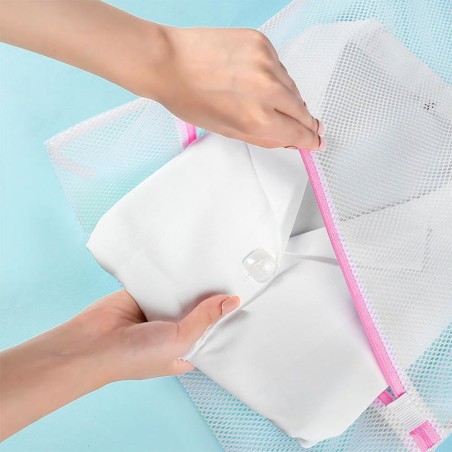 Saco Telado Para Lavar Roupas Delicadas 30x40cm Com Zíper