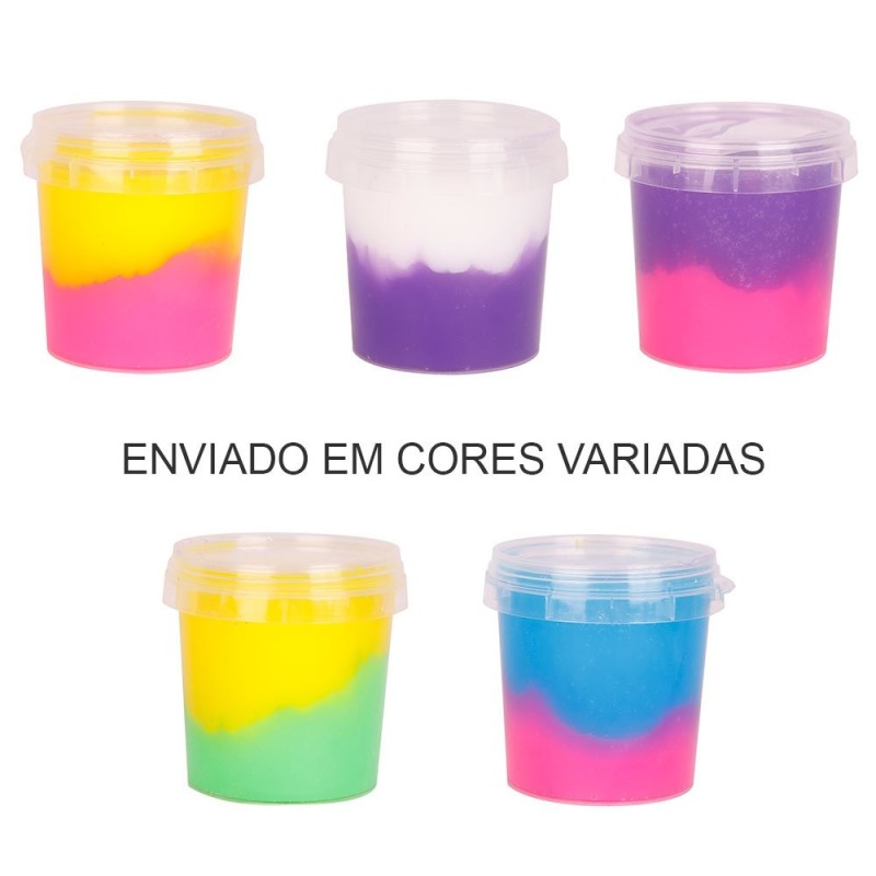 Brinquedo Slime Massina Puxa Puxa Smash Duas Cores Infantil 160 Gramas