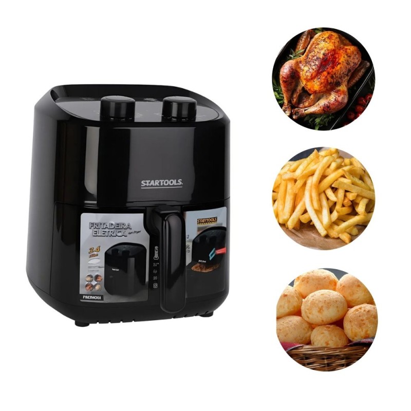 Air Fryer Startools Sem Óleo Premium 3,4 Litros 127 V Preta 1200 W