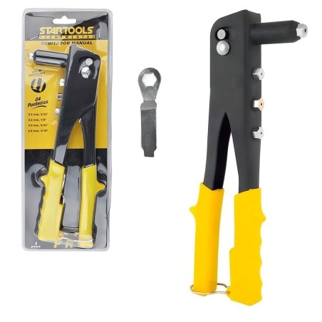 Alicate Rebitador Manual Pro 4 Ponteiras Ferramenta Profissional