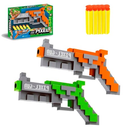 Brinquedo Pistola Pixel Gun Arminha Lança Dardos Minecraft