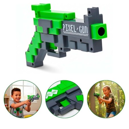 Brinquedo Pistola Pixel Gun Arminha Lança Dardos Minecraft 2
