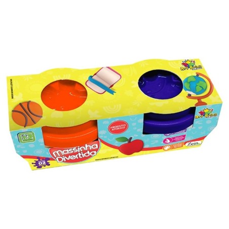 Kit Massinha Pula Pula Colorida Com Molde Animais No Pote 2 Peças 25g