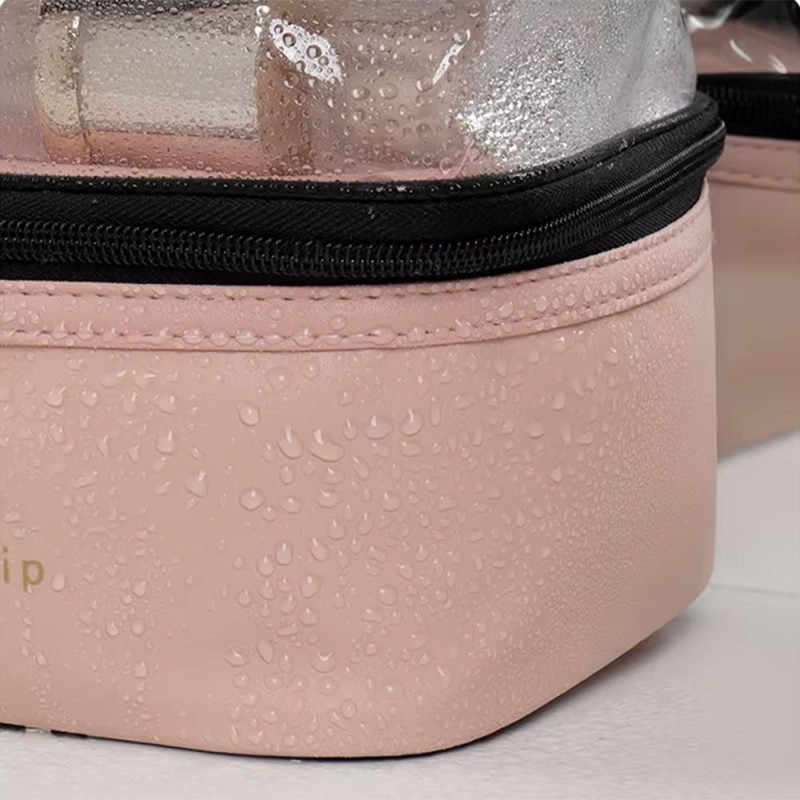 Necessaire Feminina Duplo Compartimento Organizadora Com Alça De Mão