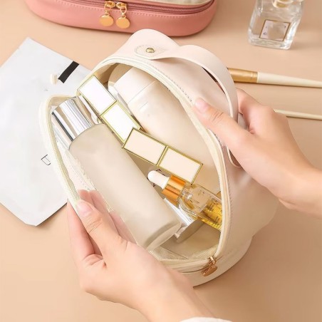 Bolsa Necessaire De Cosméticos Viagem Duplo Compartimento Com Alça