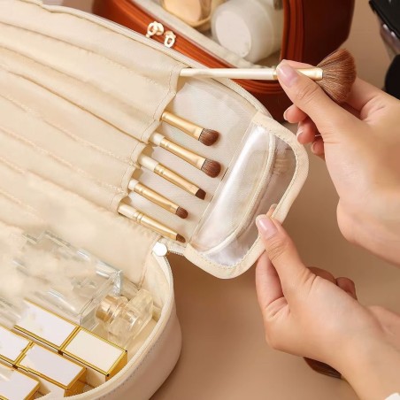 Bolsa Necessaire De Cosméticos Viagem Duplo Compartimento Com Alça
