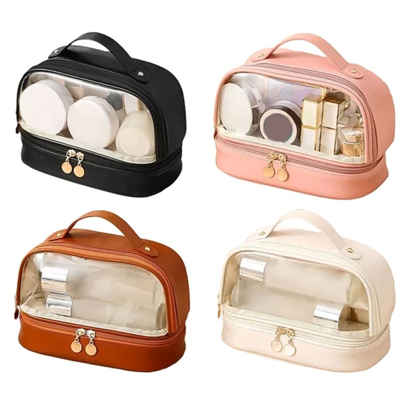 Bolsa Necessaire De Cosméticos Viagem Duplo Compartimento Com Alça