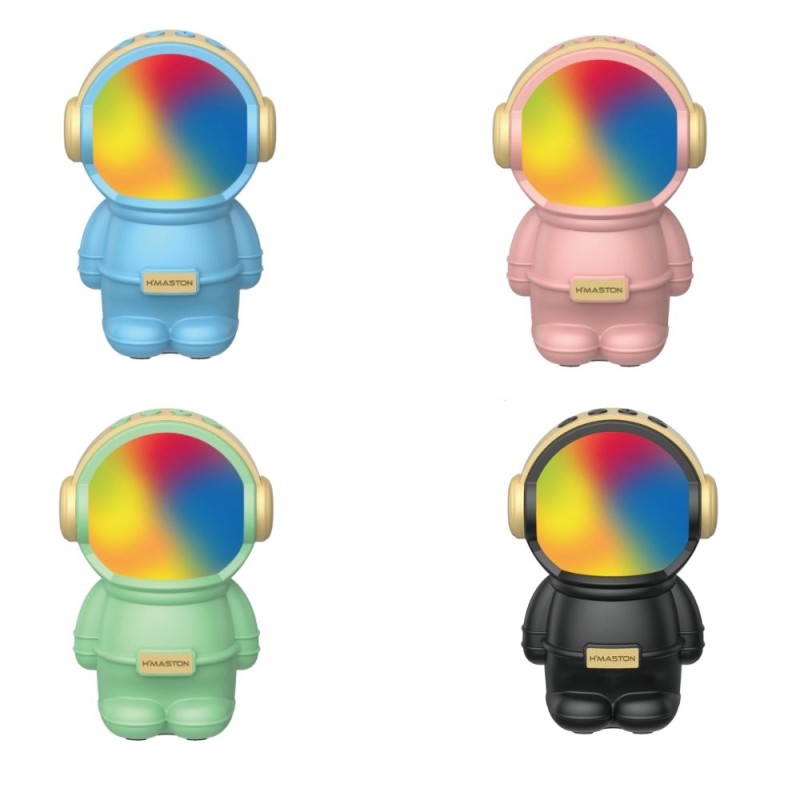Caixa De Som Bluetooth Astronauta Potente Led Premium