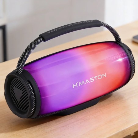 Caixa De Som H'maston Potente A Prova D'água Premium Led RGB