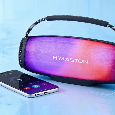 Caixa De Som H'maston Potente A Prova D'água Premium Led RGB