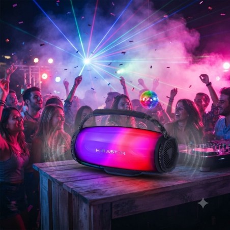 Caixa De Som H'maston Potente A Prova D'água Premium Led RGB