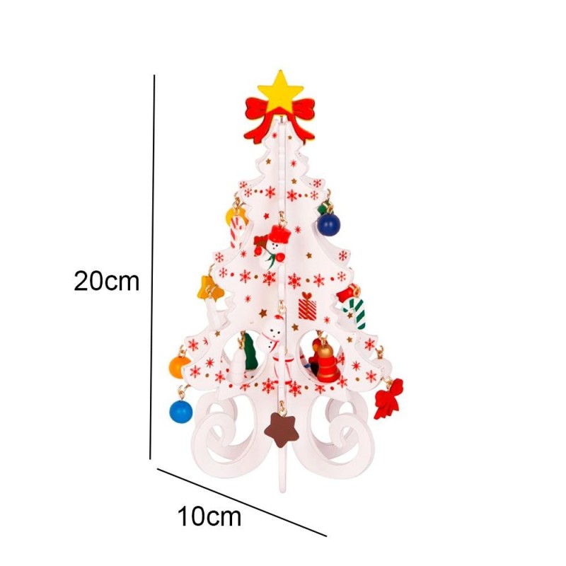 Mini Arvore De Natal Mesa Escritório Decoração Desmontavel Em Madeira