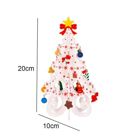 Mini Arvore De Natal Mesa Escritório Decoração Desmontavel Em Madeira