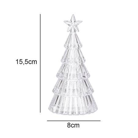 Mini Arvore De Natal LED Decoração De Mesa Escritorio Em Acrilico