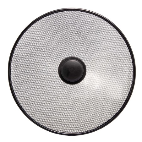 Tampa Para Fritura Tela De Metal Pegador De Plástico Preto 19cm