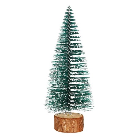 Mini Árvore Natalina Pinheiro De Mesa Com Base De Madeira 2