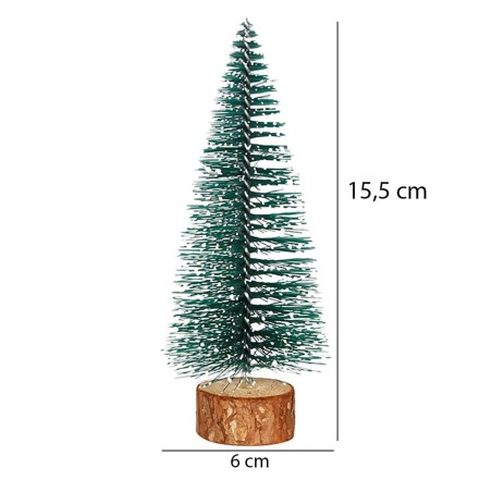 Mini Árvore Natalina Pinheiro De Mesa Com Base De Madeira