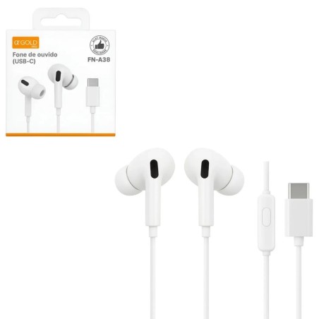 Fone De Ouvido Com Fio USB C Intra-Auricular Premium