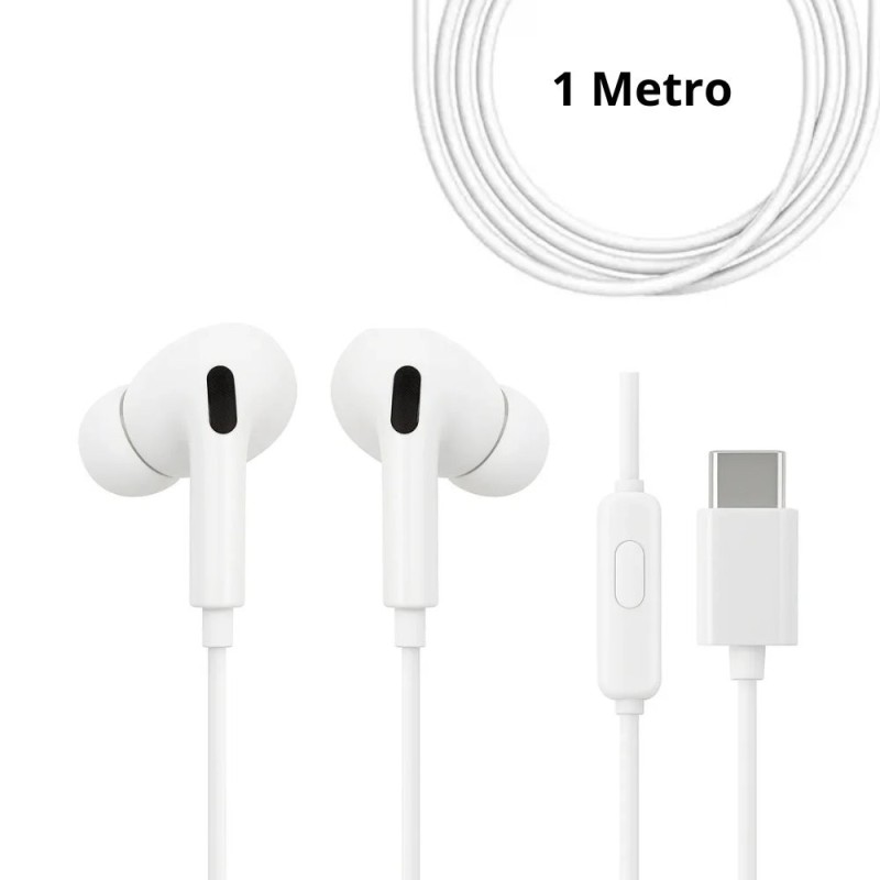 Fone De Ouvido Com Fio USB C Intra-Auricular Premium