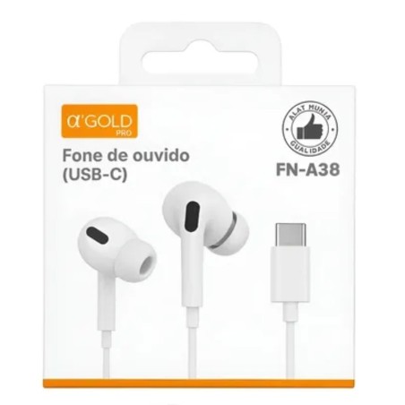 Fone De Ouvido Com Fio USB C Intra-Auricular Premium