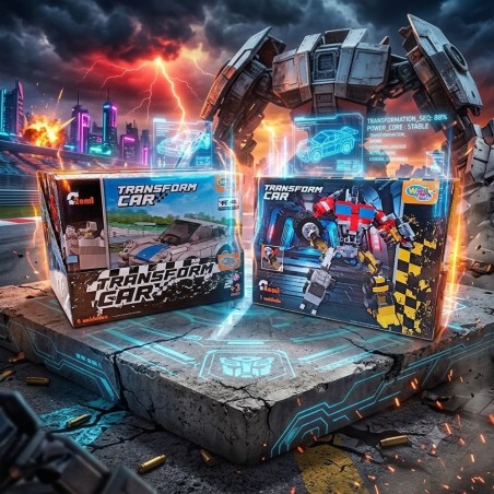 Brinquedo Blocos De Montar Veículos Transform Car 2 em 1 Mega Robo 122 Peças