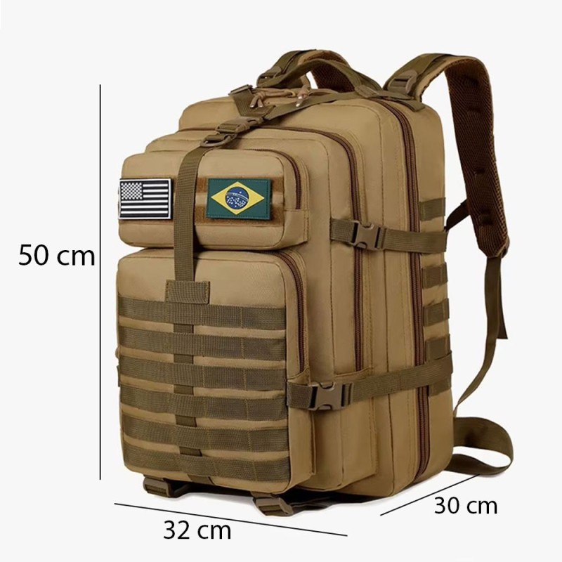 Mochila Tática Militar Camping 50 Litros Resistente Grande Impermeável
