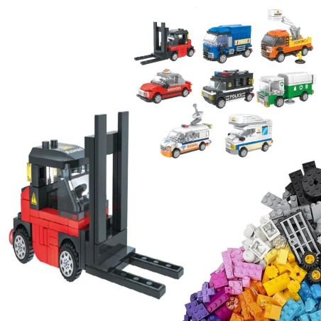 Blocos De Montar Carrinhos Colecionáveis Educativos Com Adesivos