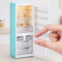 Mini Geladeira E 2 Bolas Surpresa Colecionável Comidinha Luz Interna