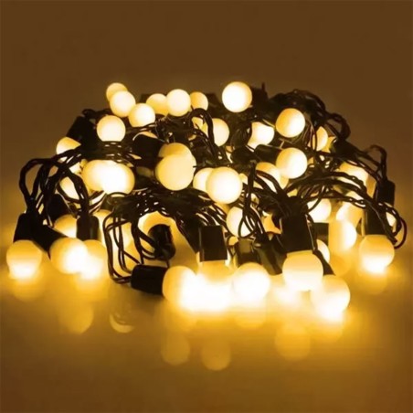 Pisca Pisca Fixo Bolas 30 LEDs Branco Quente 5 Metros 127V 2
