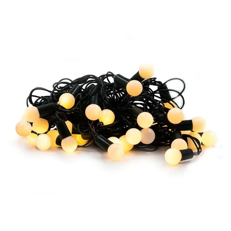 Pisca Pisca Fixo Bolas 30 LEDs Branco Quente 5 Metros 127V