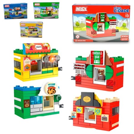 Brinquedo Blocos De Montar Infantil Comercios Minha Cidade 2 Em 1