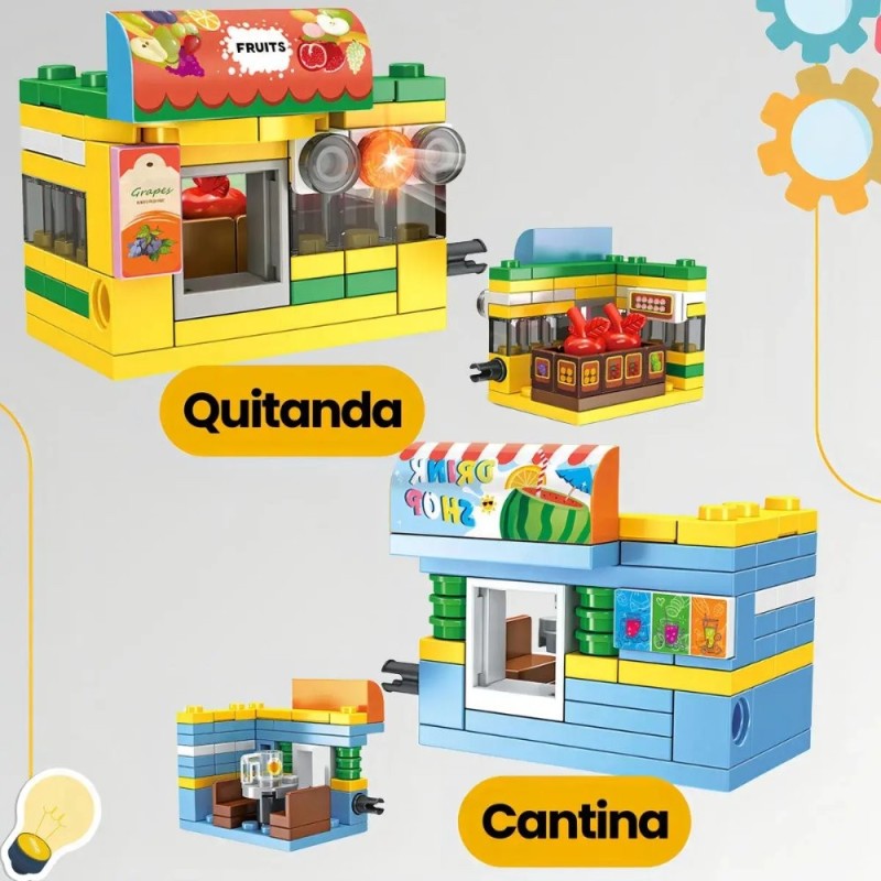 Brinquedo Blocos De Montar Infantil Comercios Minha Cidade 2 Em 1