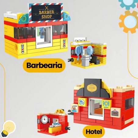 Brinquedo Blocos De Montar Infantil Comercios Minha Cidade 2 Em 1