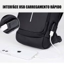 Mochila De Ombro Pochete Compacta Transversal USB Anti-Furto