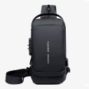 Mochila De Ombro Pochete Compacta Transversal USB Anti-Furto