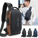 Mochila De Ombro Pochete Compacta Transversal USB Anti-Furto