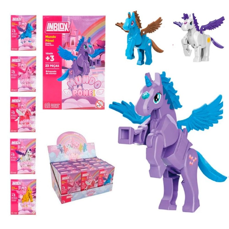 Brinquedo Blocos De Montar Pônei Unicórnio Pegasus Personalizável