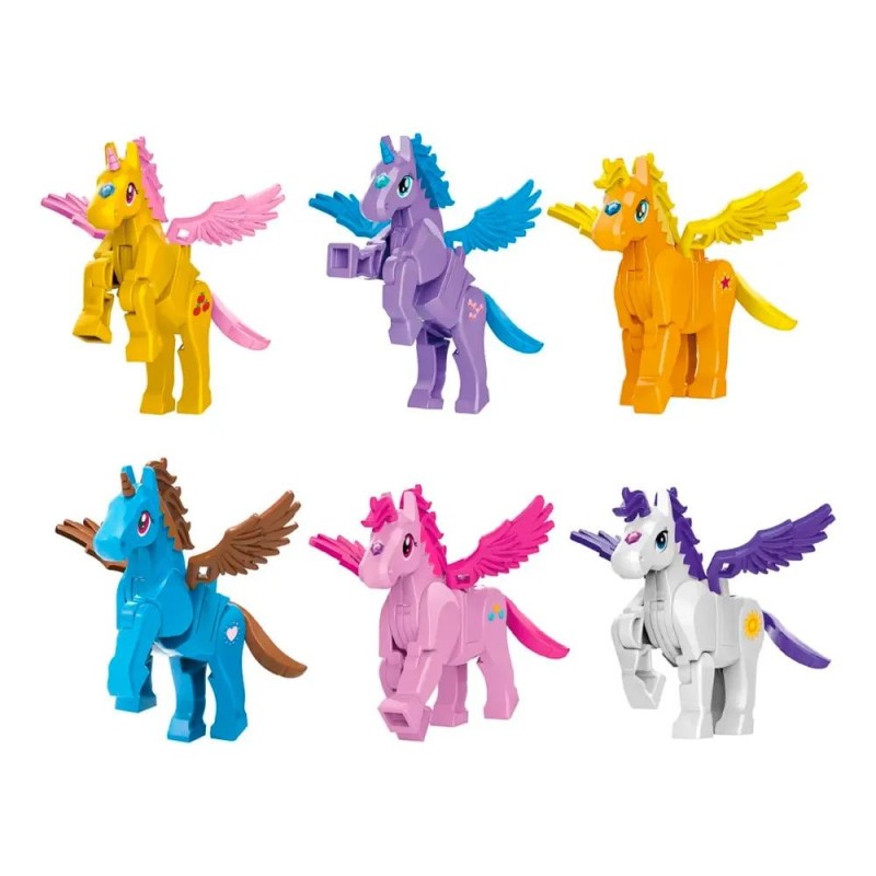 Brinquedo Blocos De Montar Pônei Unicórnio Pegasus Personalizável