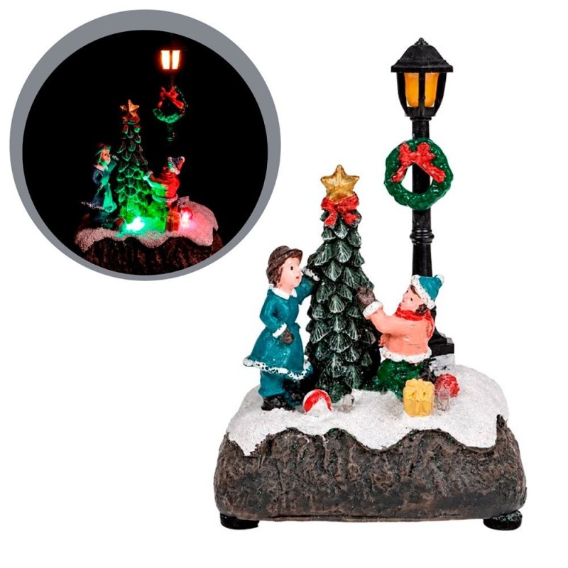 Decoração De Natal Enfeite Natalino Luxo Com Luz LED Em Resina