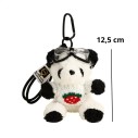 Chaveiro Ursinho Panda De Pelúcia Roupinha Bolsa E Mochila Prendedor