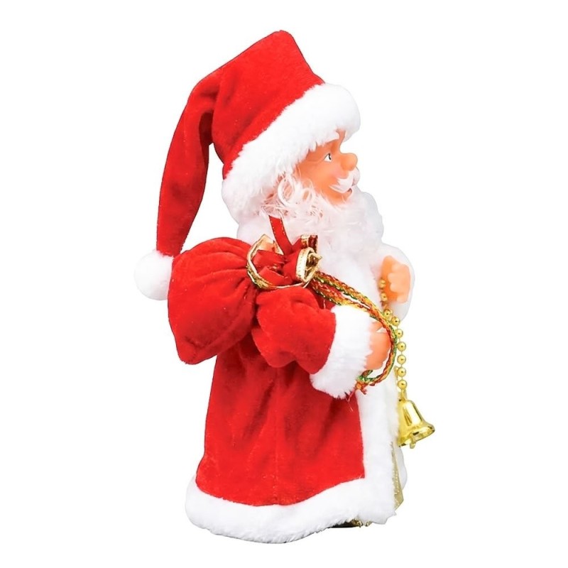 Enfeite Boneco Papai Noel Musical Giratório Decorativo Com Luz