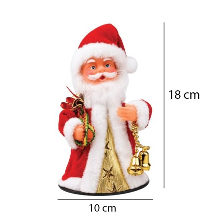 Enfeite Boneco Papai Noel Musical Giratório Decorativo Com Luz