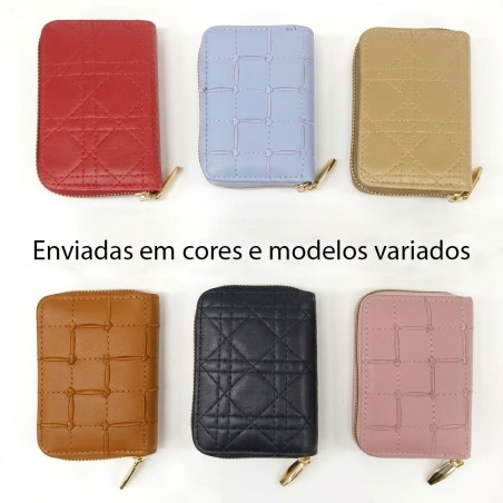 Carteira Porta Cartões Feminina Detalhes De Coração E Ziper 2