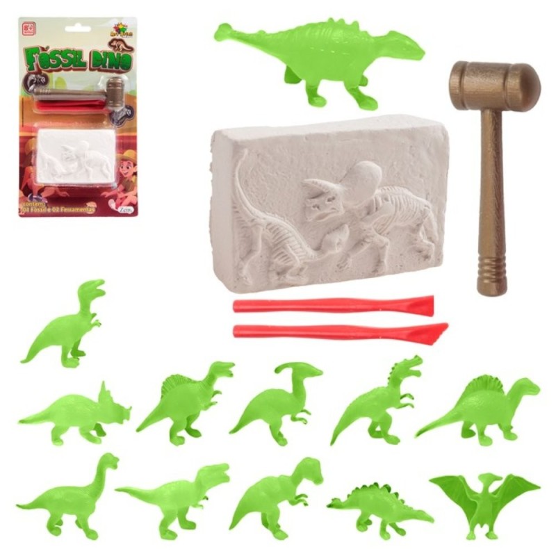 Brinquedo Escava Fóssil Dinossauros Com Kit Ferramentas Infantil